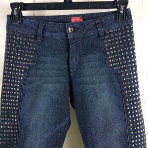 V Cristina Women's Size 4 Silver Studded Skinny Blue Denim Jeans 27x28½